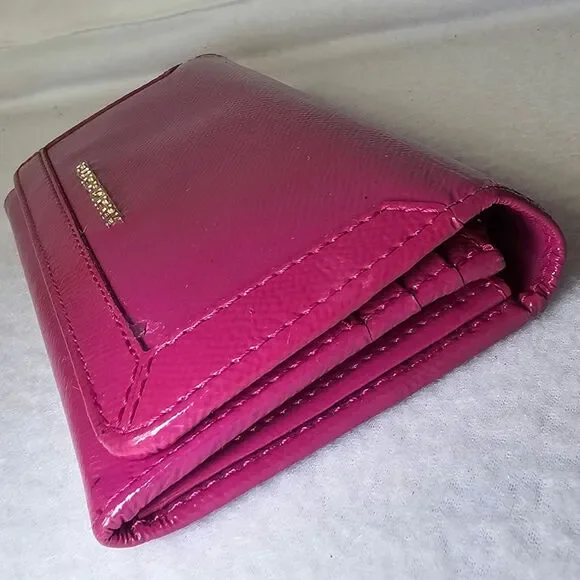 Burberry Patent Leather Heritage Grain Penrose Continental Wallet Pink - Picture 6 of 16